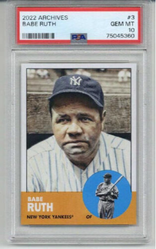 2022 TOPPS ARCHIVES #3 BABE RUTH CARD NEW YORK YANKEES PSA 10 LOW POP RARE
