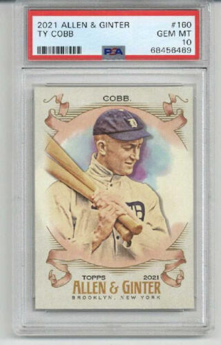 2021 TOPPS ALLEN & GINTER #160 TY COBB CARD DETROIT TIGERS PSA 10 LOW POP