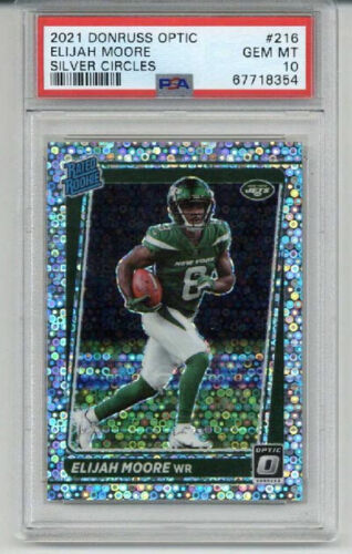 2021 PANINI DONRUSS OPTIC SILVER CIRCLES #216 ELIJAH MOORE RC /125 PSA 10