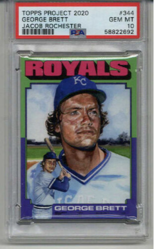 TOPPS PROJECT 2020 JACOB ROCHESTER #344 1975 GEORGE BRETT ROYALS PSA 10