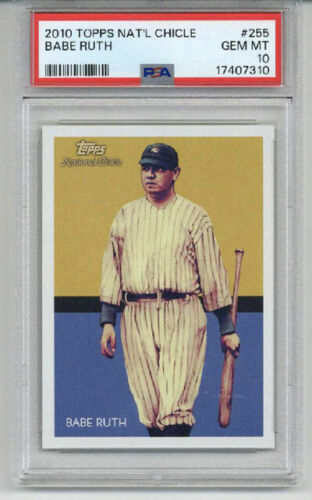 2010 TOPPS NATIONAL CHICLE #255 BABE RUTH CARD YANKEES PSA 10 LOW POP