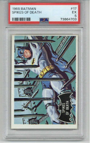 1966 TOPPS BATMAN #17 SPIKES OF DEATH PSA 5 EXCELLENT LOW POPULATION RARE