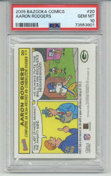 2005 TOPPS BAZOOKA COMICS #200 AARON RODGERS ROOKIE RC CARD PSA 10 LOW POP