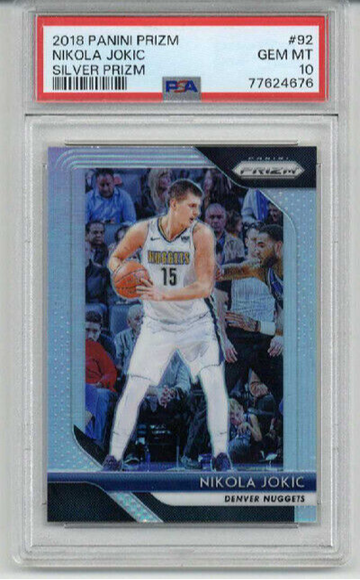 2018 PANINI PRIZM SILVER PRIZM #92 NIKOLA JOKIC CARD NUGGETS PSA 10 LOW POP RARE