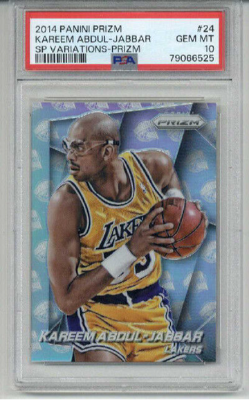 2014 PANINI PRIZM SP VARIATIONS PRIZM #24 KAREEM ABDUL JABBAR PSA 10 LOW POP