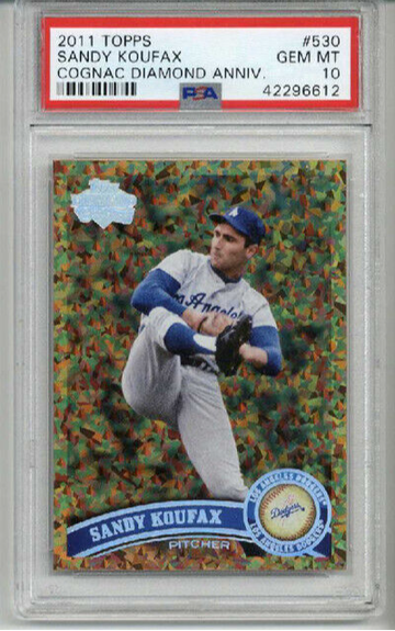 2011 TOPPS COGNAC DIAMOND ANNNIVERSARY SANDY KOUFAX DODGERS PSA 10 LOW POP