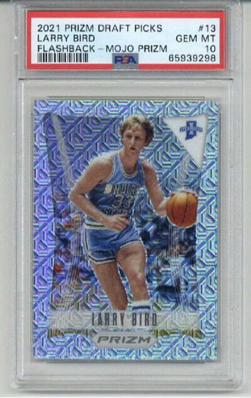 2021 PANINI PRIZM DRAFT PICKS FLASHBACK MOJO PRIZM #13 LARRY BIRD PSA 10