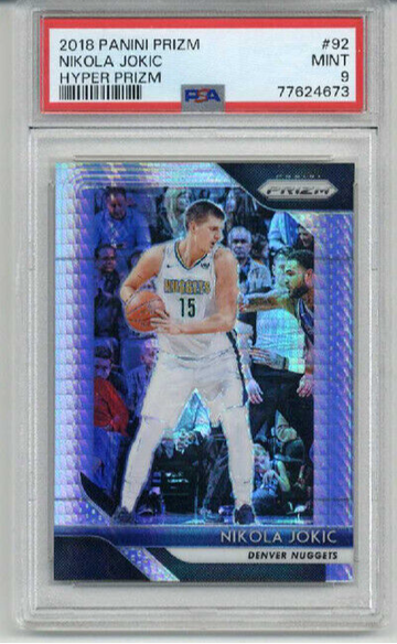 2018 PANINI PRIZM HYPER PRIZM #92 NIKOLA JOKIC CARD NUGGETS PSA 9 LOW POP RARE