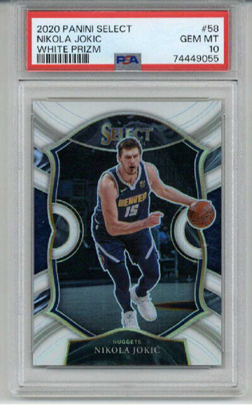 2020 PANINI SELECT WHITE PRIZM #58 NIKOLA JOKIC CARD LE /149 PSA 10 LOW POP