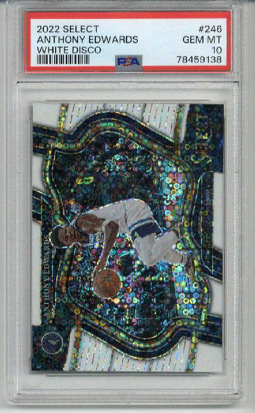 2022 PANINI SELECT WHITE DISCO #246 ANTHONY EDWARDS LE /75 PSA 10 LOW POP