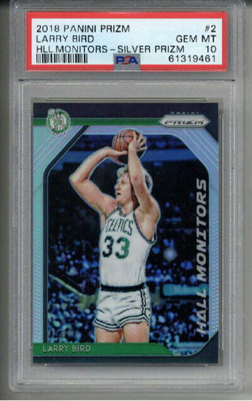 2018 PANINI PRIZM HALL MONITORS SILVER PRIZM LARRY BIRD CELTICS PSA 10 LOW POP