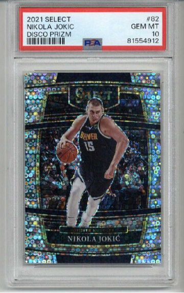 2021 PANINI SELECT DISCO PRIZM NIKOLA JOKIC DENVER NUGGETS PSA 10 LOW POP