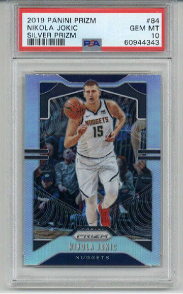 2019 PANINI PRIZM SILVER PRIZM #84 NIKOLA JOKIC CARD NUGGETS PSA 10 LOW POP RARE