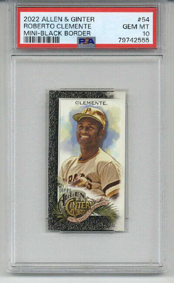 2022 TOPPS ALLEN & GINTER MINI BLACK BORDER ROBERTO CLEMENTE PSA 10