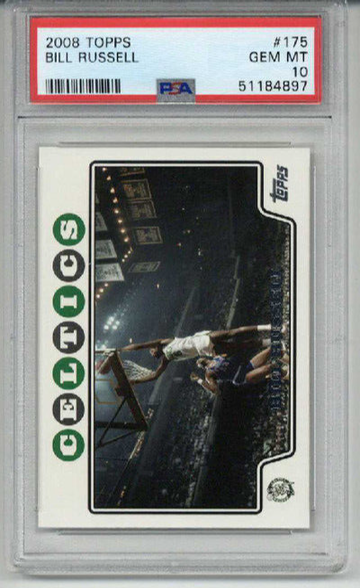 2008 TOPPS #175 BILL RUSSELL CARD BOSTON CELTICS PSA 10 GEM MINT LOW POP RARE