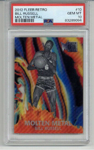 2012 FLEER RETRO MOLTEN METAL #10 BILL RUSSELL CARD PSA 10 LOW POP