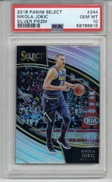2018 PANINI SELECT COURTSIDE SILVER PRIZM #244 NIKOLA JOKIC NUGGETS PSA 10
