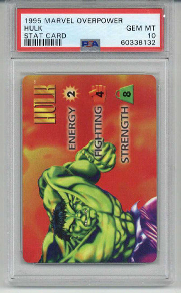 1995 MARVEL OVERPOWER HULK STAT CARD PSA 10 LOW POP