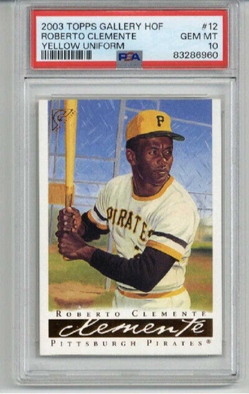 2003 TOPPS GALLERY HOF YELLOW UNIFORM ROBERTO CLEMENTE PIRATES PSA 10