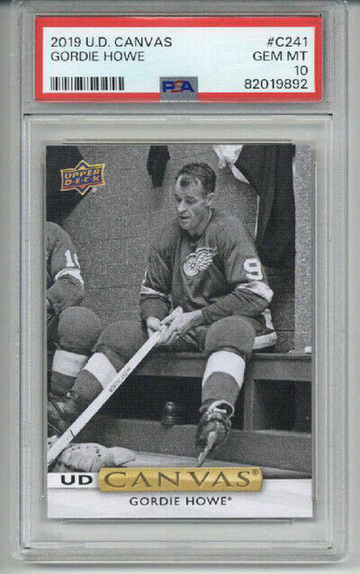 2019 UPPER DECK CANVAS #C241 GORDIE HOWE CARD DETROIT RED WINGS PSA 10 LOW POP