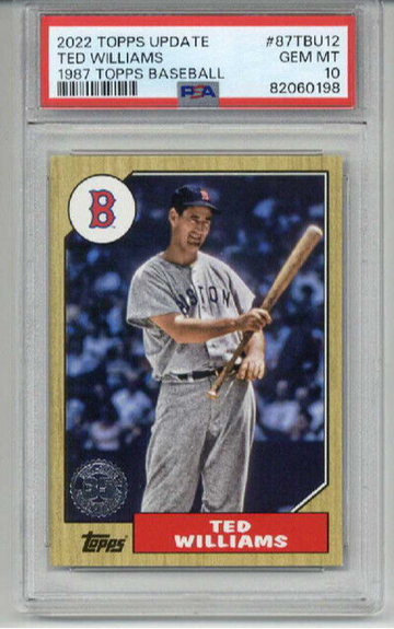 2022 TOPPS UPDATE 1987 BASEBALL #87THBU12 TED WILLIAMS RED SOX PSA 10