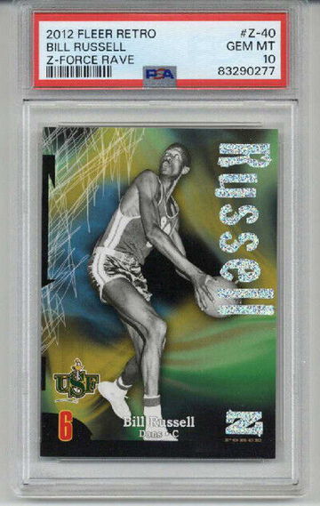 2013 FLEER RETRO Z-FORCE RAVE #Z-40BILL RUSSELL /399 USF CELTICS PSA 10