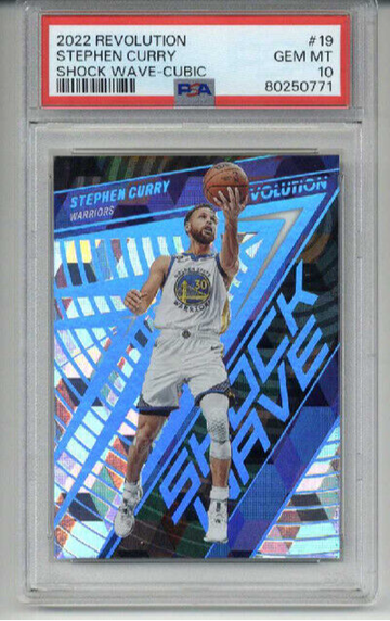 2022 PANINI REVOLUTION SHOCK WAVE CUBIC #19 STEPHEN CURRY /50 PSA 10 LOW POP