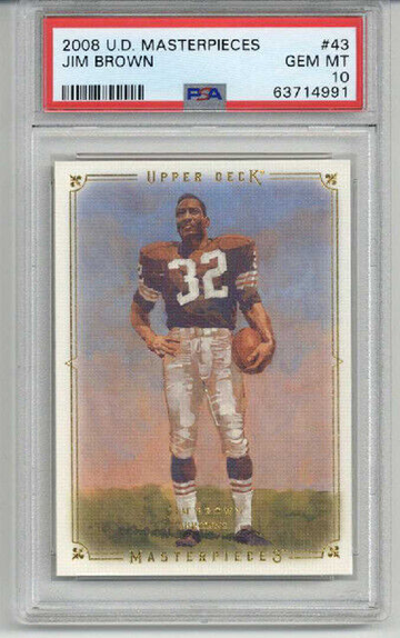 2008 UPPER DECK MASTERPIECES #43 JIM BROWN CARD CLEVELAND BROWNS PSA 10