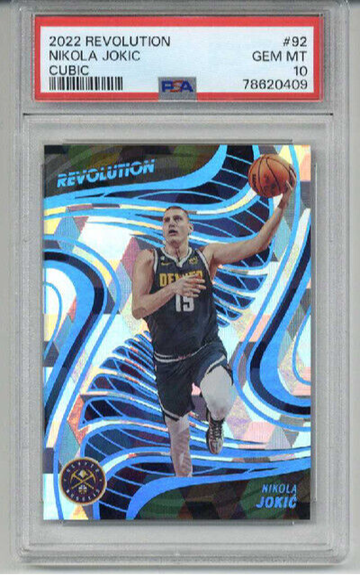 2022 PANINI REVOLUTION CUBIC #92 NIKOLA JOKIC /50 DENVER NUGGETS PSA 10