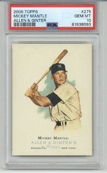 2006 TOPPS ALLEN & GINTER #275 MICKEY MANTLE CARD NEW YORK YANKEES PSA 10