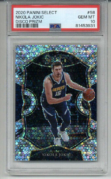 2020 PANINI SELECT DISCO PRIZM #58 NIKOLA JOKIC CARD NUGGETS PSA 10 LOW POP