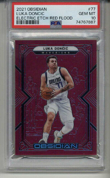 2021 PANINI OBSIDIAN ELECTRIC ETCH RED FLOOD #77 LUKA DONCIC PSA 10 LOW POP