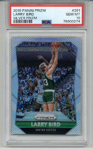 2015 PANINI PRIZM SILVER PRIZM #261 LARRY BIRD CARD CELTICS PSA 10