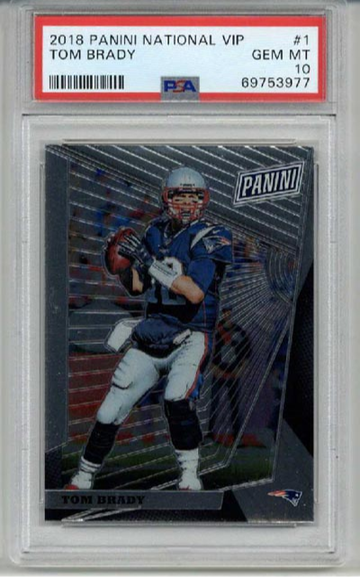 2018 PANINI NATIONAL VIP #1 TOM BRADY CARD PATRIOTS PSA 10 MINT LOW POP