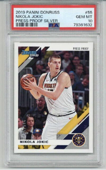 2019 PANINI DONRUSS PRESS PROOF SILVER #55 NIKOLA JOKIC /349 PSA 10 LOW POP 4