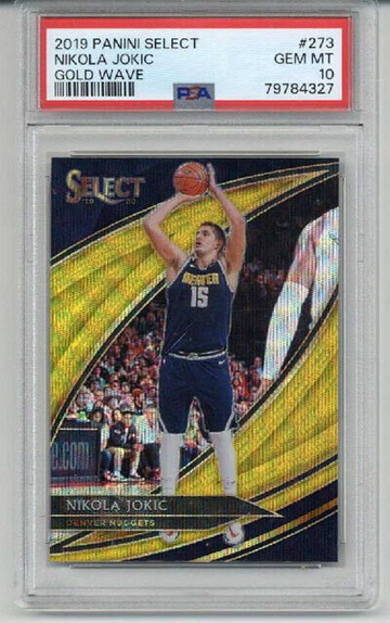2019 PANINI SELECT GOLD WAVE #273 NIKOLA JOKIC NUGGETS PSA 10 LOW POP 8 RARE