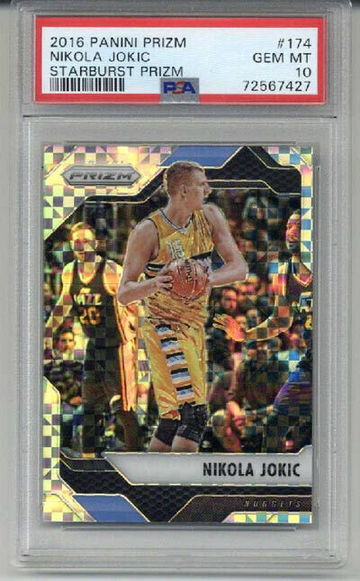 2016 PANINI PRIZM STARBURST PRIZM #174 NIKOLA JOKIC NUGGETS PSA 10 LOW POP RARE