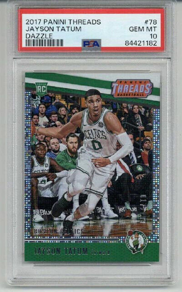 2017 PANINI THREADS DAZZLE #78 JAYSON TATUM ROOKIE RC CARD /199 PSA 10 LOW POP
