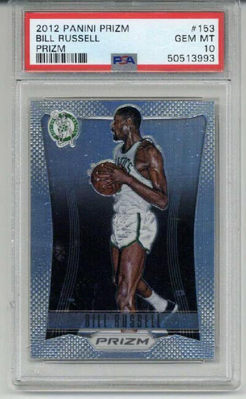 2012 PANINI PRIZM SILVER PRIZM #153 BILL RUSSELL CARD CELTICS PSA 10 LOW POP