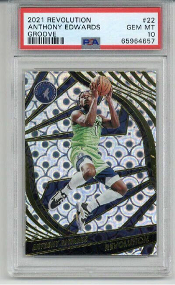 2021 PANINI REVOLUTION GROOVE #22 ANTHONY EDWARDS TIMBERWOLVES PSA 10 LOW POP