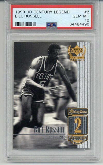 1999 UPPER DECK CENTURY LEGENDS #2 BILL RUSSELL BOSTON CELTICS PSA 10 LOW POP