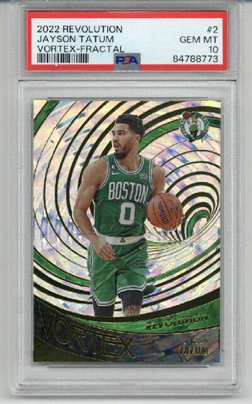2022 PANINI REVOLUTION VORTEX FRACTAL #2 JAYSON TATUM CELTICS PSA 10 LOW POP