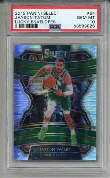 2019 PANINI SELECT LUCKY ENVELOPES #54 JAYSON TATUM CELTICS /8 PSA 10 LOW POP