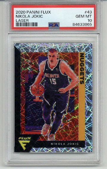 2020 PANINI FLUX LASER #43 NIKOLA JOKIC CARD DENVER NUGGETS PSA 10 LOW POP
