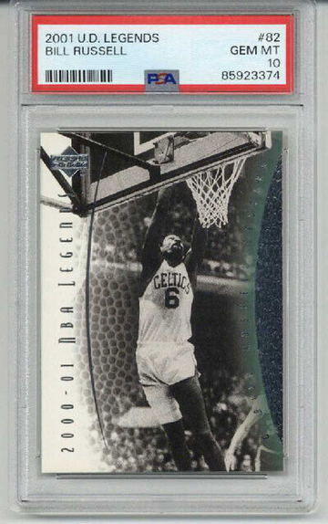 2001 UPPER DECK LEGENDS #82 BILL RUSSELL CARD BOSTON CELTICS PSA 10 LOW POP