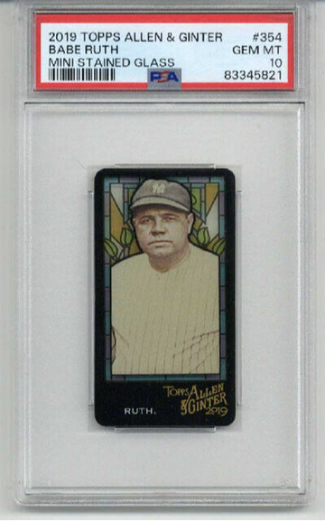 2019 TOPPS ALLEN & GINTER MINI STAINED GLASS BABE RUTH YANKEES PSA 10