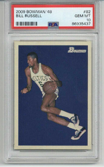 2009 BOWMAN '48 #82 BILL RUSSELL CARD BOSTON CELTICS PSA 10 LOW POP