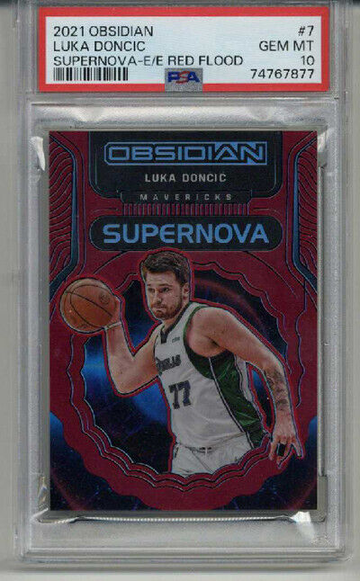 2021 PANINI OBSIDIAN SUPERNOVA E/E RED FLOOD #7 LUKA DONCIC PSA 10 LOW POP