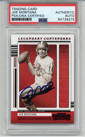 JOE MONTANA SIGNED AUTO 2021 PANINI CONTENDERS SAN FRANCISCO 49ERS RARE PSA/DNA