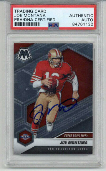 JOE MONTANA SIGNED AUTO 2021 PANINI MOSAIC #292 SAN FRANCISCO 49ERS RARE PSA/DNA